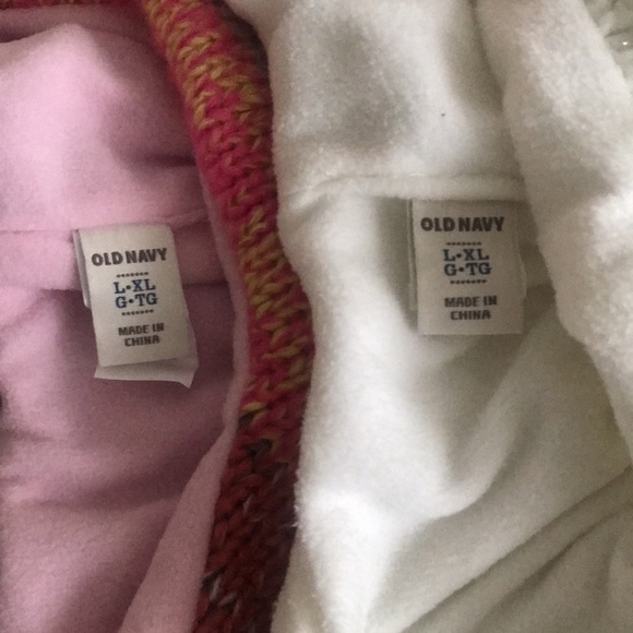 Old Navy Twin Pack Fleece Lined Beanies With Pom-Poms - Picture 2 of 3